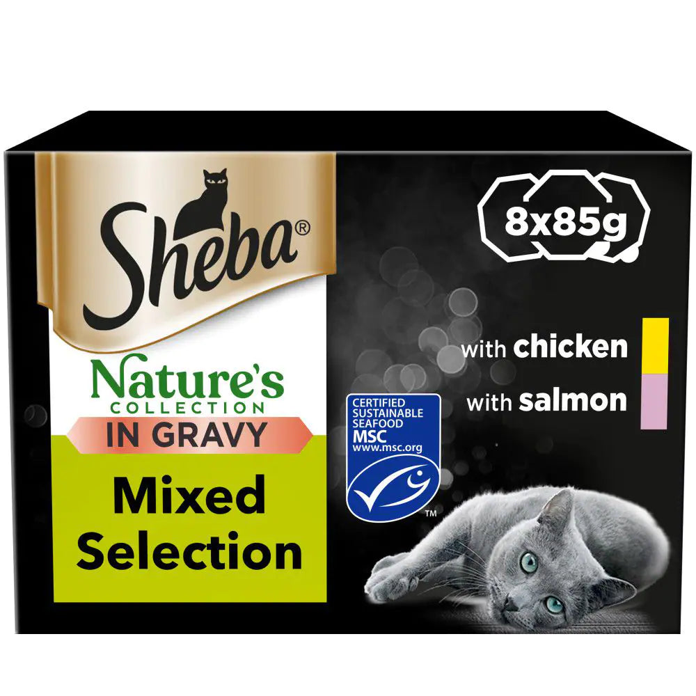 SHEBA Nature’s Collection Cat Trays Mixed Selection in Gravy 85 g