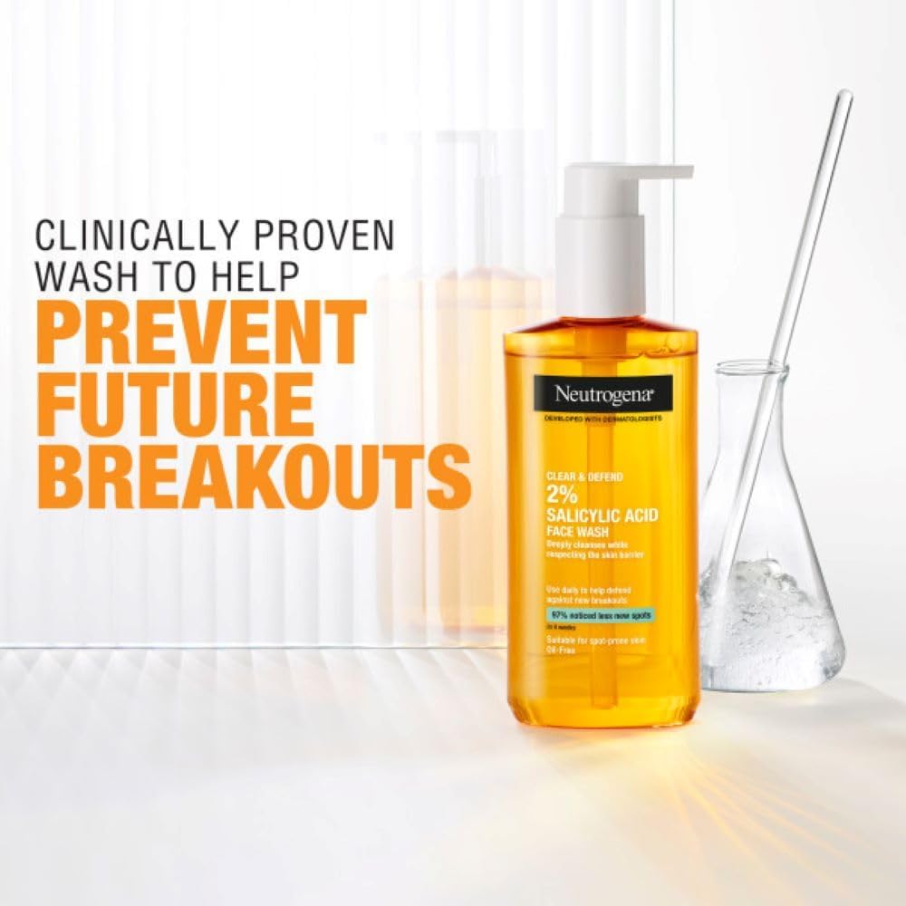 Neutrogena Clear & Defend Face Wash, 200ml (2% Salicylic Acid)