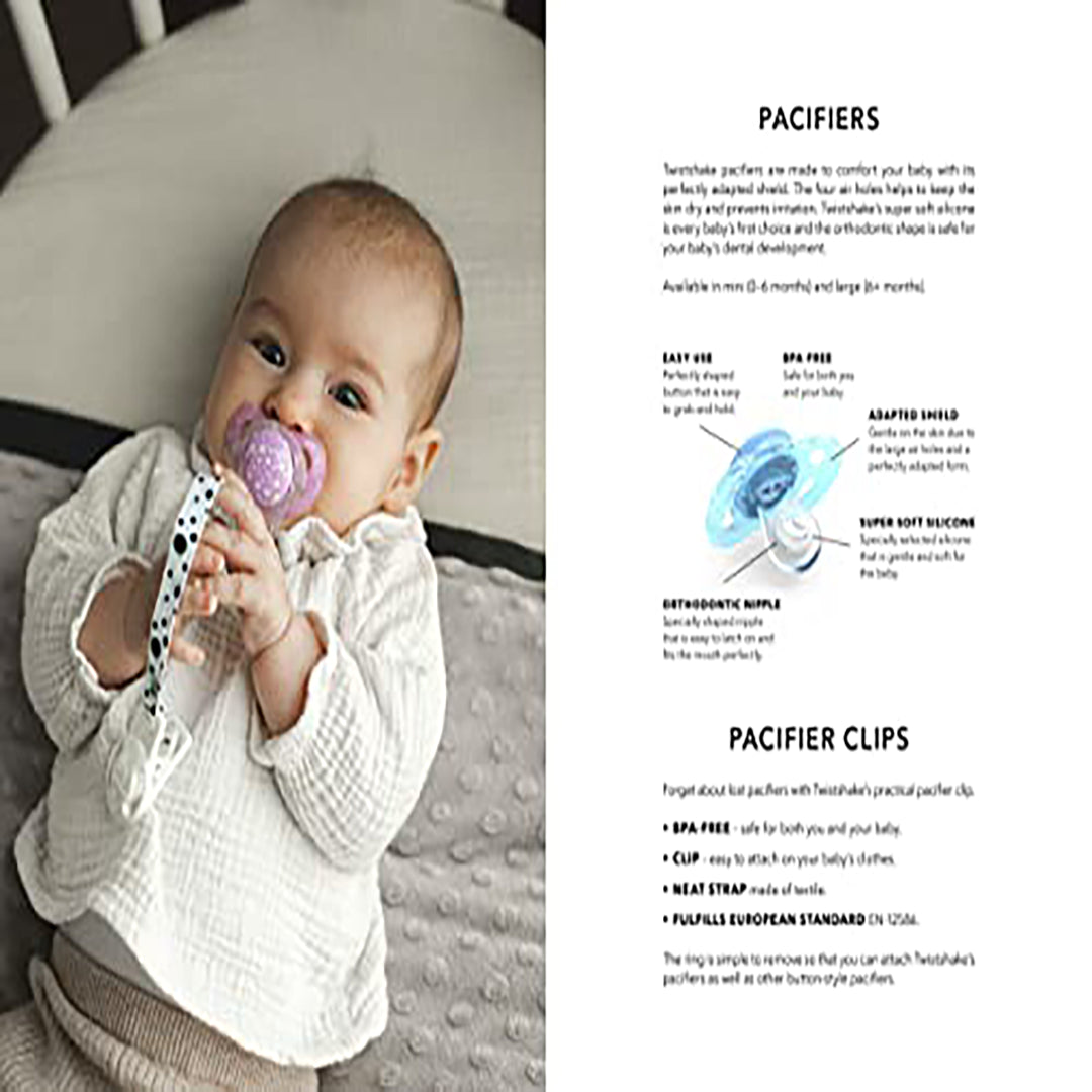 Twistshake 2x Pacifier – Black & White (6+ Months)