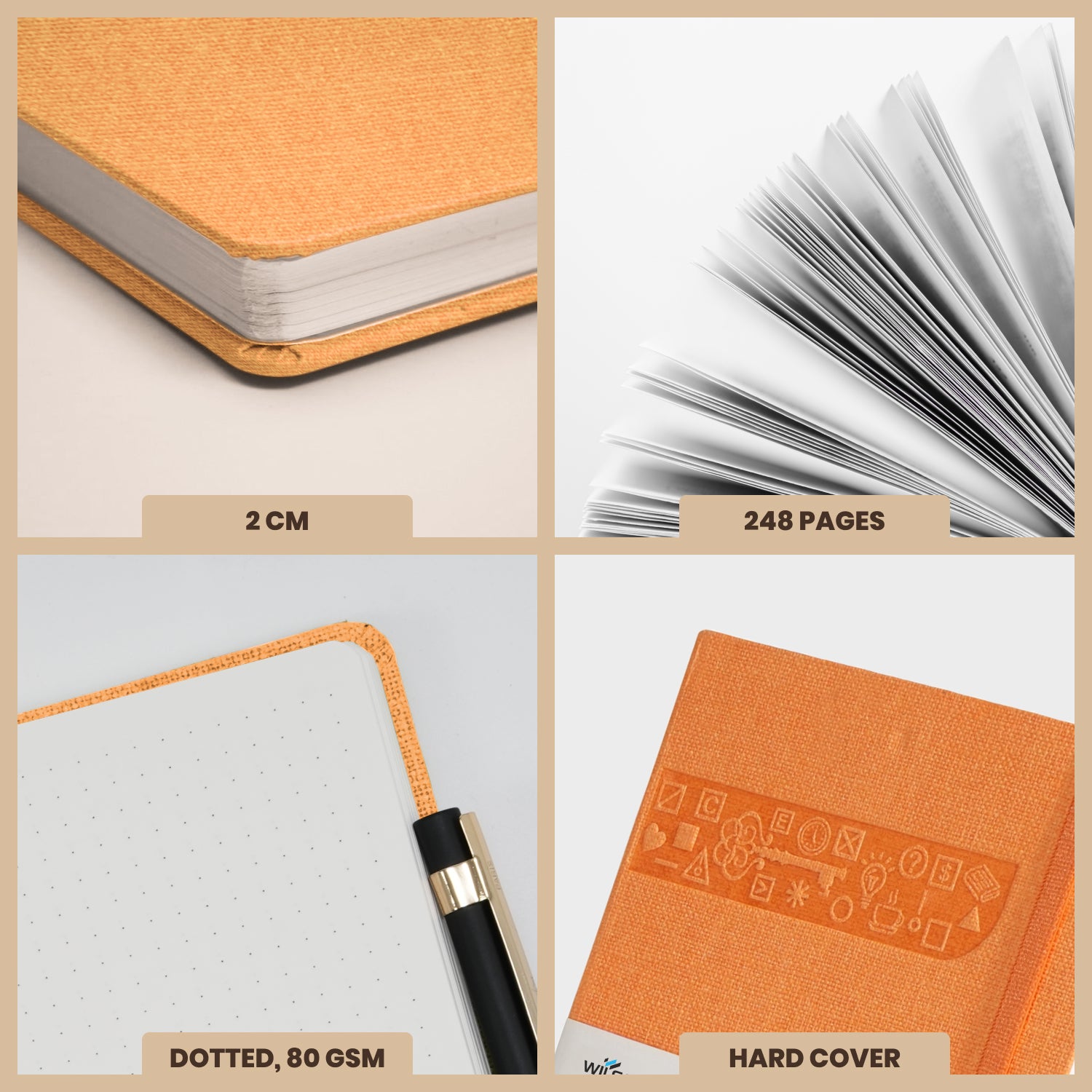 A5 Signature Marvel Bullet Dotted Grid Journal Notebook (Orange)