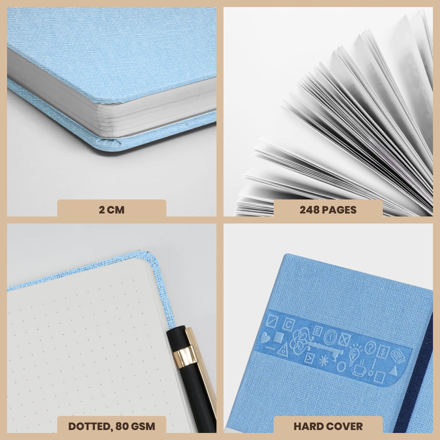 A5 Signature Marvel Bullet Dotted Grid Journal Notebook (Sky Blue)