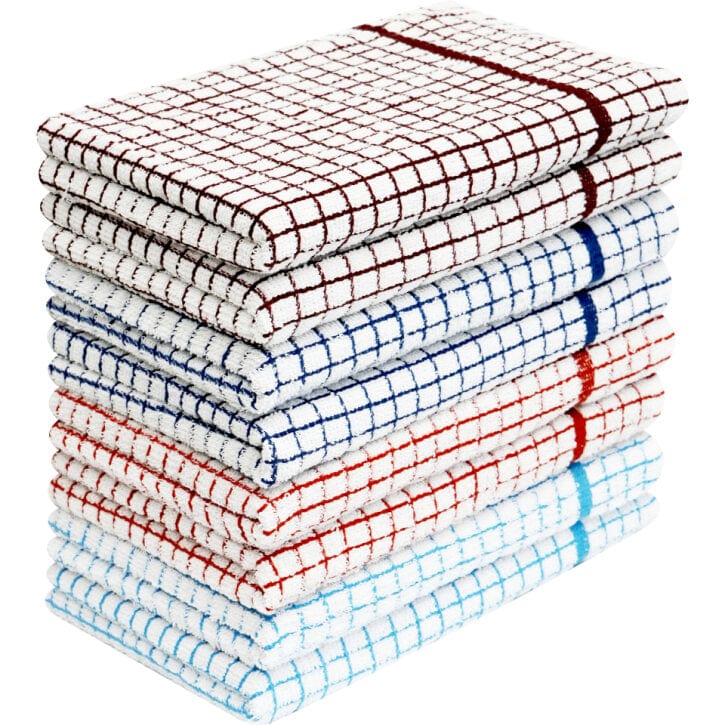 Infinity Terry Positive Large Absorbent Cotton Kitchen Towels, Pack of 8 - Infinity Market