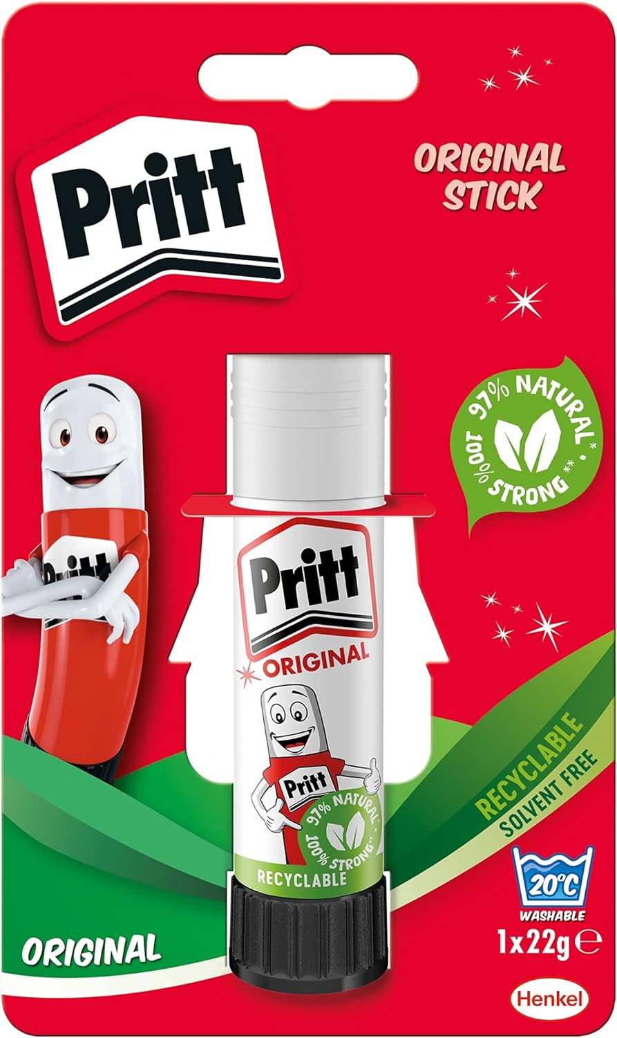 PRITT Stick 22g Blister Card 12PK, Safe & Child - Friendly Craft Glue for Arts & Crafts Activities - Infinity Market