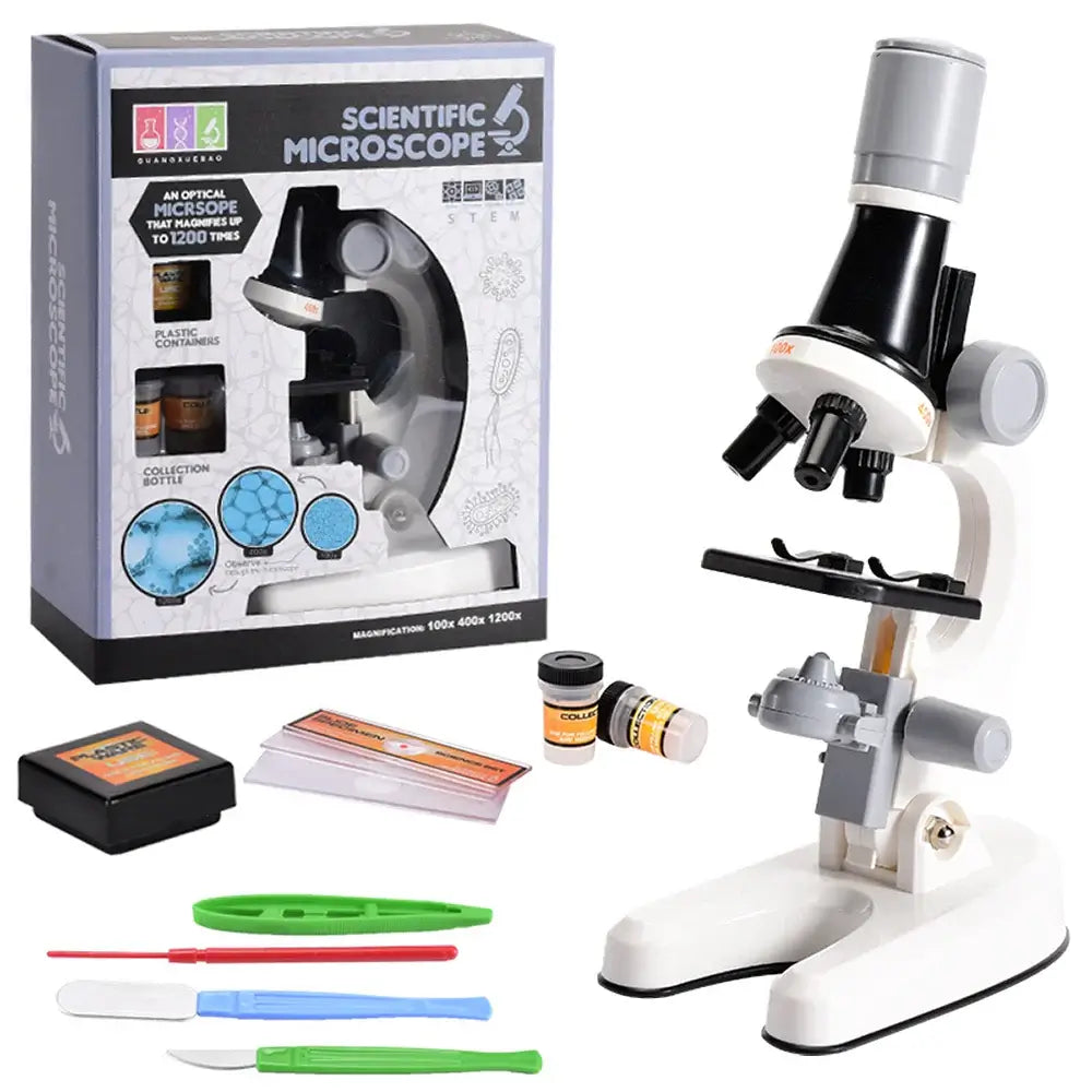 Mini Microscope Toy Biological 1200x Lab Kit for Kids with Accessories