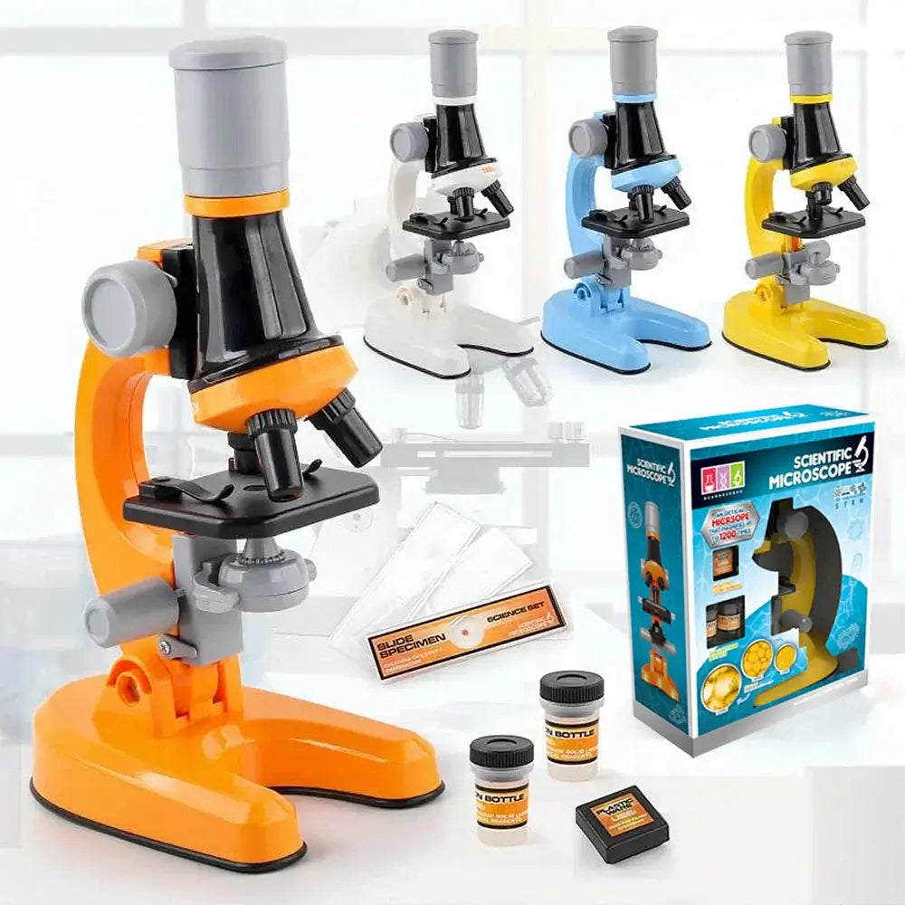 Mini Microscope Toy Lab Kit with 1200x magnification, educational science gift for kids, CE, CCC, UL certified, in various colors