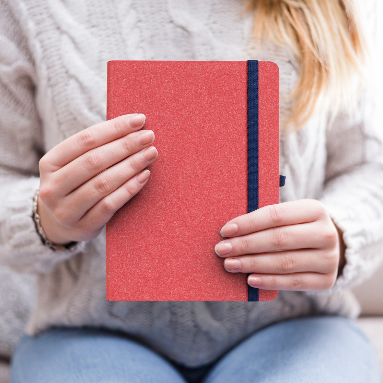 A5 Archive Ruled Paper Journal Notebook, 224 Pages (Red)