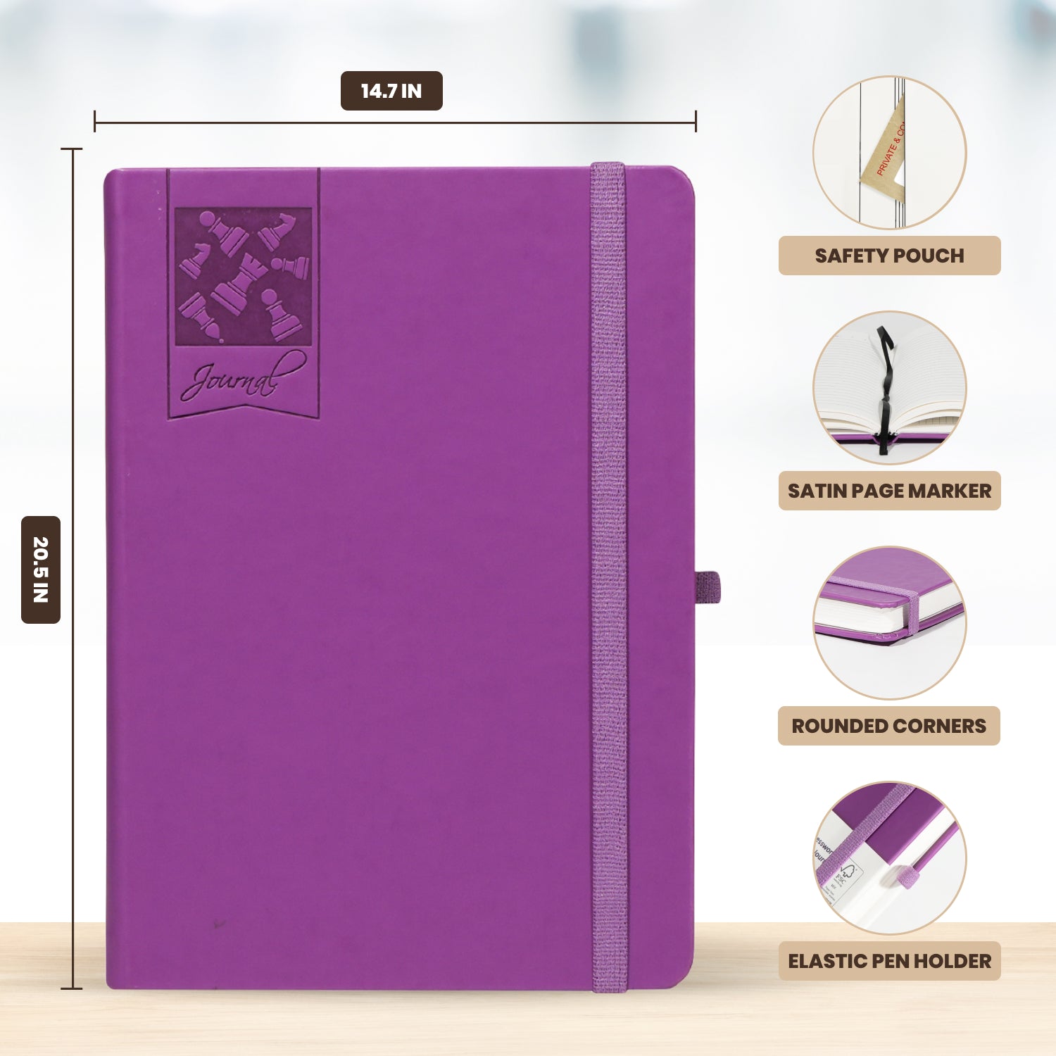 A5 Chess Works Privy Journal Notebook, 256 Pages (Purple)