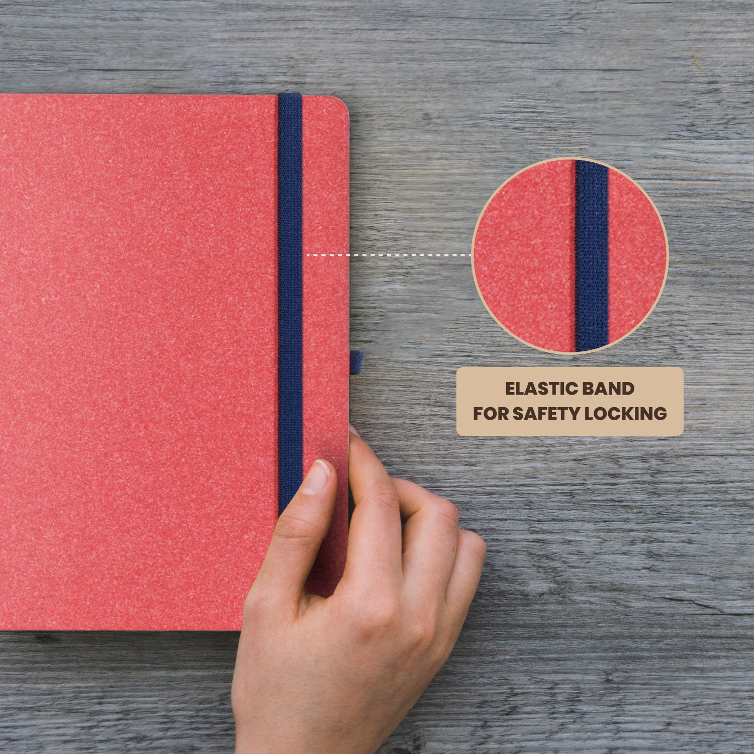 A5 Archive Ruled Paper Journal Notebook, 224 Pages (Red)