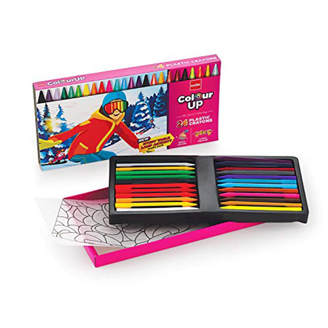 Cello ColourUp Plastic Crayons - Pack of 24 Bright shades - Infinity Market