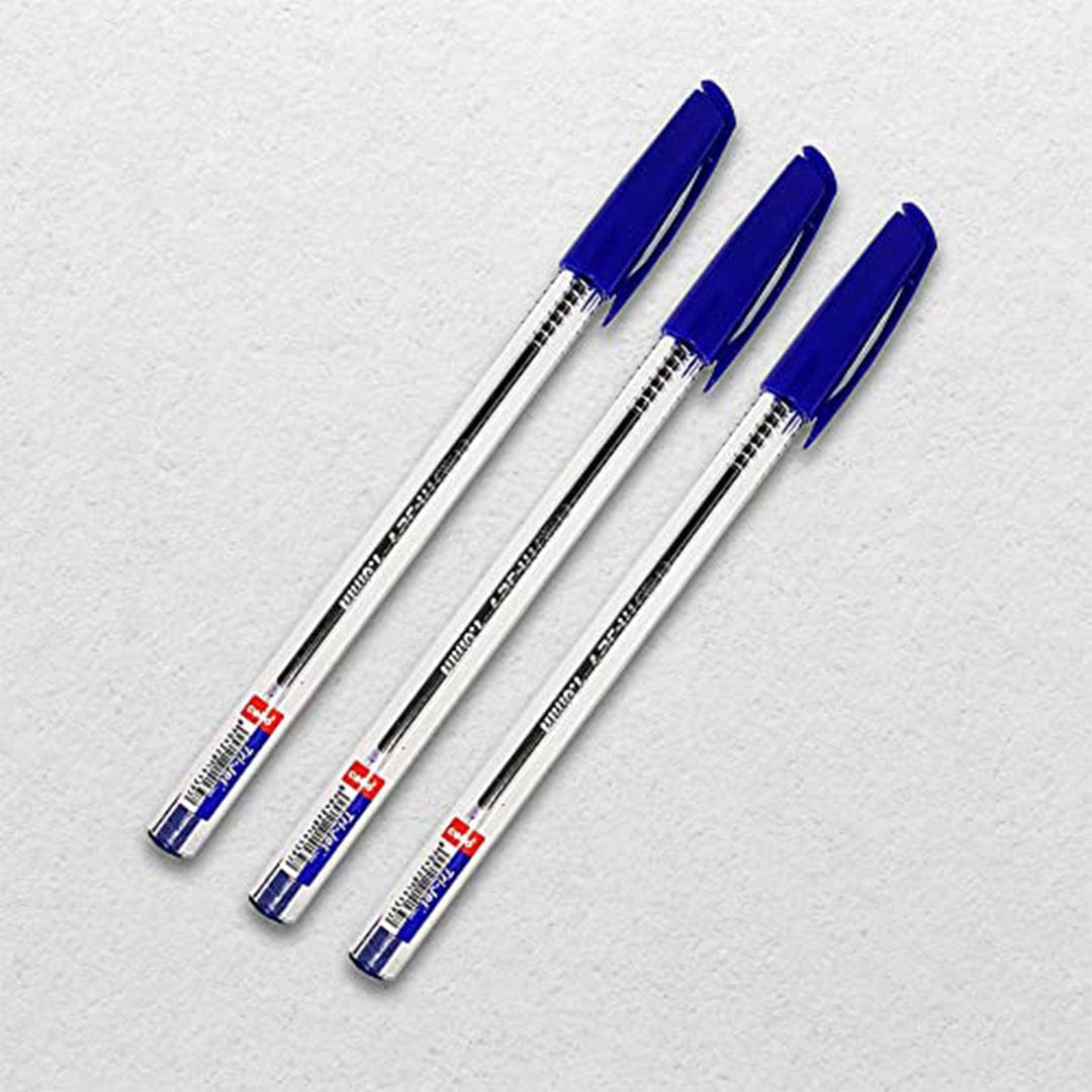 Cello Tri - Jet Ballpoint Pens Extra Grip Biros 1.0 mm, Blue Pens, Pack Of 10 - Infinity Market